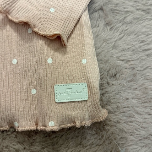 7 For All Mankind Pink and White Long Sleeve Tee - Picture 3 of 5